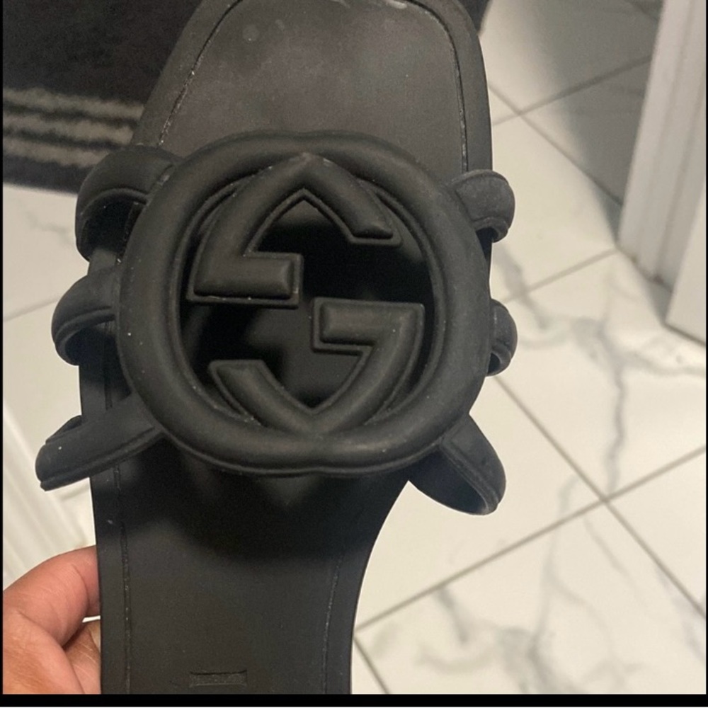 Women's Black Logo Sandals